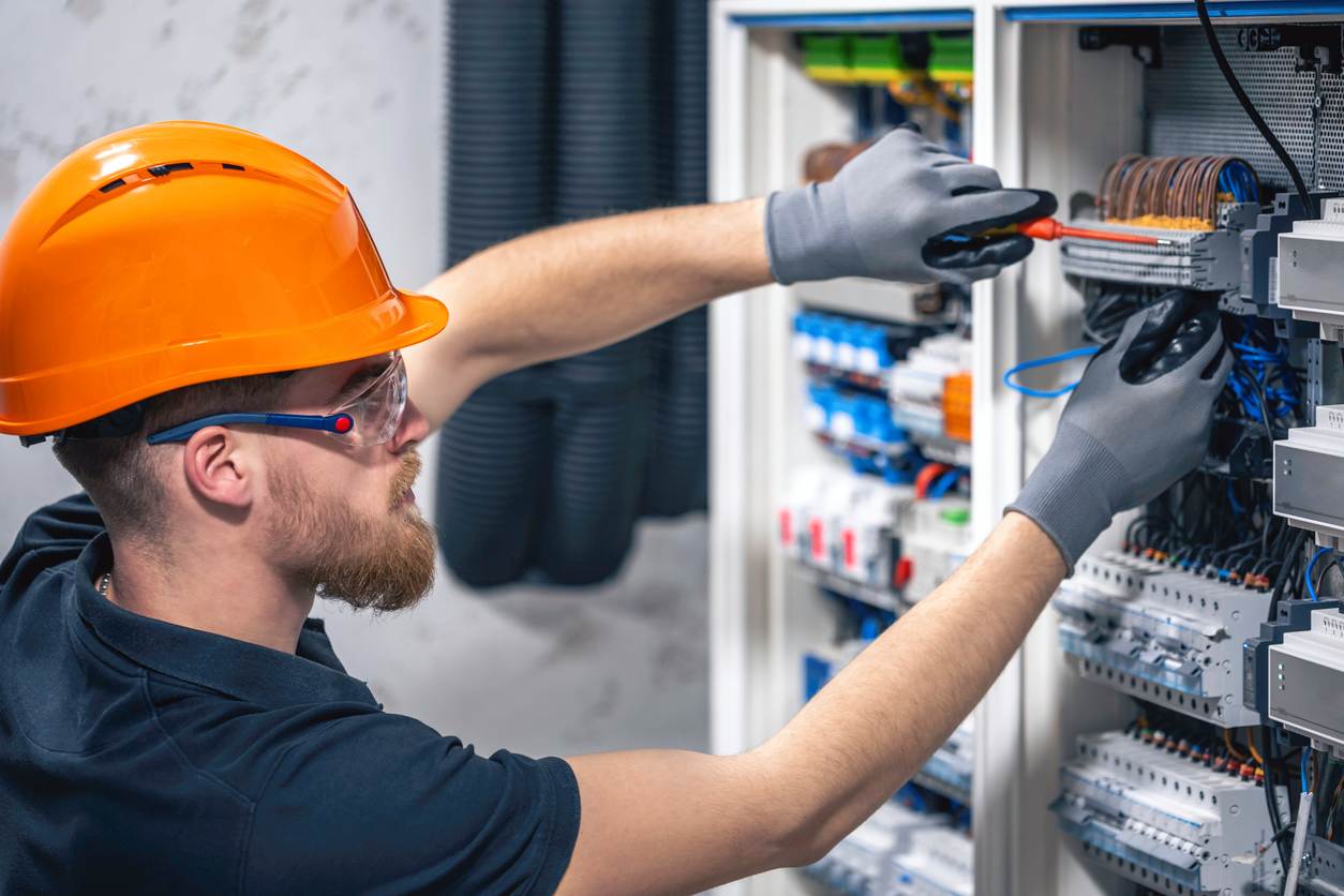 electrician working electrician working